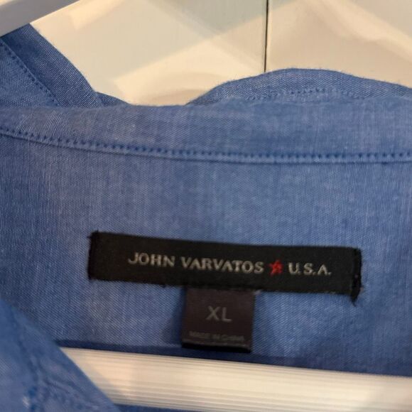 John Varatos USA blue seam front light cotton button down XL - Picture 3 of 9